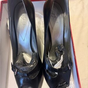Guess by Marciano Black Peep Toe Heels